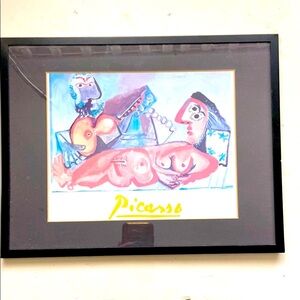 Pablo PicassoPainting Print "Nu couché et musicien" (Reclining Nude & Musician